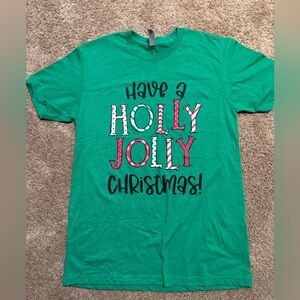 Green 'Have a Holly Jolly Christmas' ladies T-Shirt
